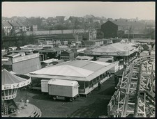 Pressefoto 24x18  Dortmund Kirmes Achterbahn Scooter Schausteller Wohnwagen 1965