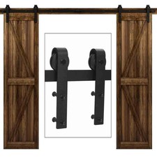 CCJH 335 cm/11 ft Schiebe-Scheunentor, rustikales Holz-Schiebe-Scheunentor für