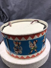 Vintage Alte Kindertrommel Blechtrommel mit Schönen Motiv