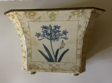 Pflanzentopf Übertopf ❤️ Blumentopf Metall Landhaus Shabby Creme 19,3x13 cm