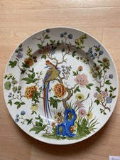 Kaiser Germany Nanking Porzellan Zierteller, Deko Blumen Paradiesvogel