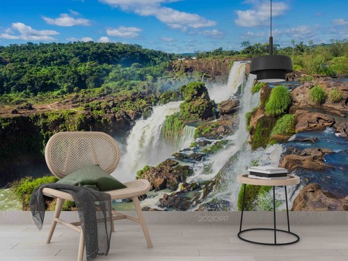 Bäume steine wasserfall - 3d,