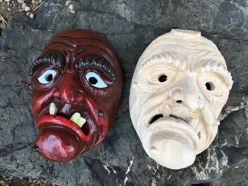 Holzmaske hexe schrumpeldei - hexe, "schrumpeldei"