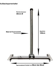 Dachsparrenhalter Mast Aufdach LTE SAT Schüssel Dachhalter Sparrenhalter
