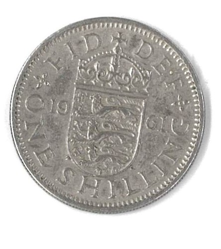 One shilling münze aus - one,