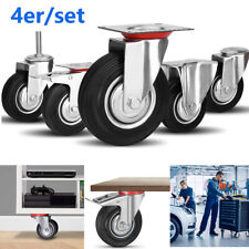 Transportrollen Set 4 x Lenkrollen Bockrollen Vollgummi Schwerlastrollen Möbel