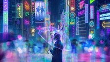 BUNTE LILA NEON CITY -