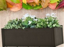 Garten-Blumenbeet mit automatischem Bewässerungssystem Mokka Farbig 100x43x33 cm