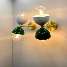 Diabolo Wandleuchter Paar mit Messing Akzenten 50er Jahre Italienische...