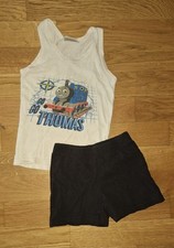Jungen Sommer Set Pyjama Schlafanzug 2 Teile T-Shirt + Kurze Hose Thomas Gr 86