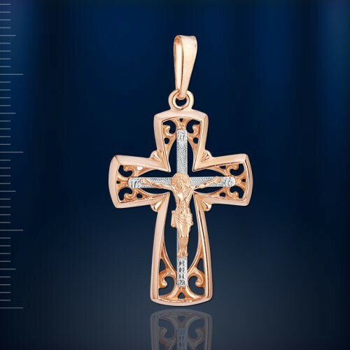 Rotgold anhänger kreuz - rotgold,