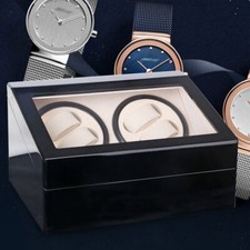 4+6 Uhren Luxus Holz Uhrenbeweger Watch Winder Automatikuhren Watch Box Schwarz