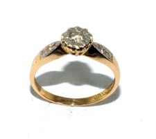 Damen 18ct 18 Karat Gelbgoldring Mit 0,25ct Diamanten, UK Größe P