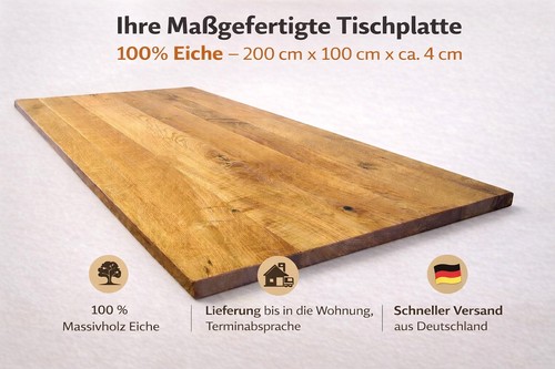 Massive tischplatte 200x100 - tischplatte, cm