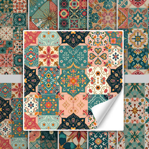 Fliesenfolie mit buntem - , mosaik