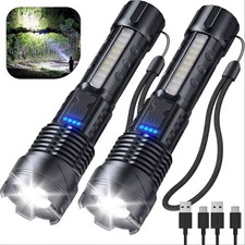 2Stk Extrem Hell 99000000LM Taschenlampe Taktische Polizei Aufladbar LED Fackel