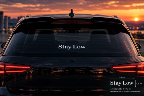 Stay low aufkleber weiß - low,
