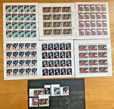 6x Bogen + Einzelmarken Ras Al Khaima Apollo 17, Gagarin, D1, Mariner etc. Space