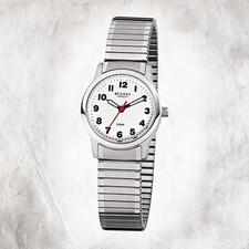 Regent Stahl Damen Uhr F-898 Quarzuhr Armband silber URF898