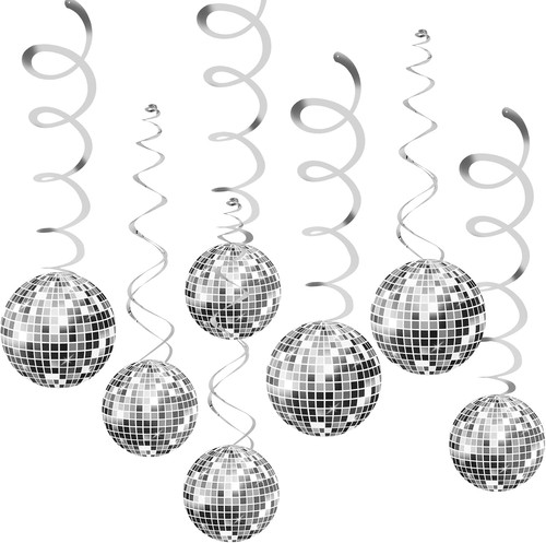 Disco deko set spiral und - disco-deko,