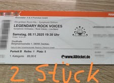 2 Tickets Legendary Rock Voices Zwickau, Lieder von Queen , ACDC, Metallica