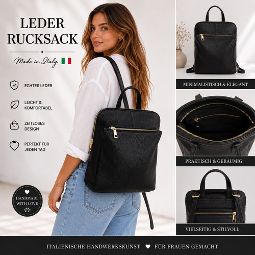 Leather backpack damen - backpack,
