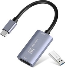 Videoaufnahmekarte, USB 3.0 HDMI auf USB C Audio Capture Card, 4K 1080P60