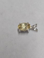 Sterling Silber Heliodor Oval