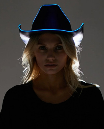 Cowboyhut mit lila - mit, neon