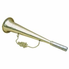 Nebelhorn Messing maritim Tröte Signalhorn mit Kette Pfeife Schiff NEU 33cm