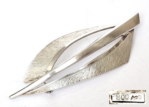 Brosche 800er silber signiert - brosche,