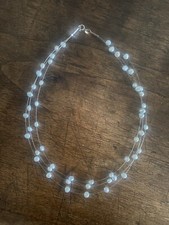 3er Silberkette Halskette mit Perlen NEU