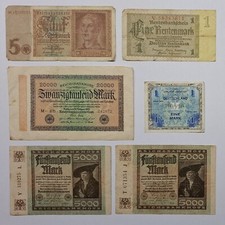 6x Banknotes Germany/German