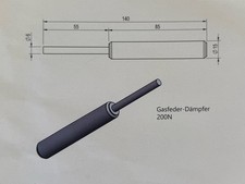 Gasfeder Gasdruckdämpfer 200N