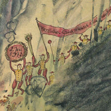 Manfred Butzmann Glückwunschkarte Aquarell Zeichnung über Lithografie 1973