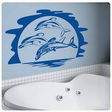 Wandtattoo Delfin Delphin Wandaufkleber Badezimmer Maritim Delfine W355 