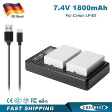 2x LP-E8 Akku+Dual Ladegerät