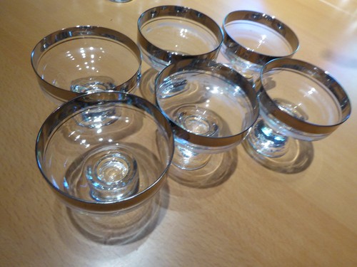 Likörschalen mit platinrand - likörschalen,