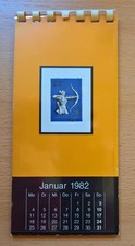 Sondermarkenkalender 1982 mit Orig-Briefmarken der olymp. Spiele 1980 in Moskau