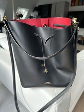 Lauren Ralph Lauren Ledertasche Tasche Beuteltasche Neuwertig Schwarz