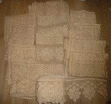 Konvolut schöne Plauer Spitze beige