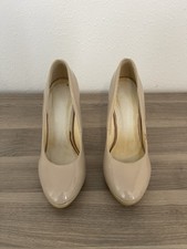 Buffalo London Pumps Plateau High Heels Gr. 39 Lack Beige 12cm Absatz Getragen