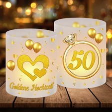 12 Windlicht Tischdeko Goldene