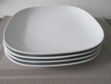 4x IKEA 365 Värdera Essteller Speiseteller Teller eckig weiß Porzellan ca. 25x25