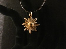 Sonne Anhänger 24 Karat Vergoldet Glück Frühling Sommer Charm Gold Sun Strand