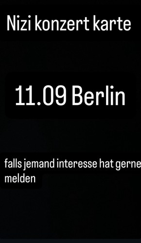 Nizi konzertticket berlin - konzertticket,