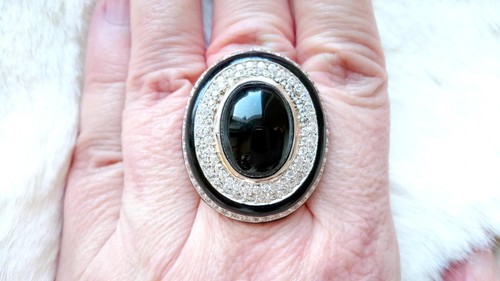Onyx ring mit zirkonia - onyx,