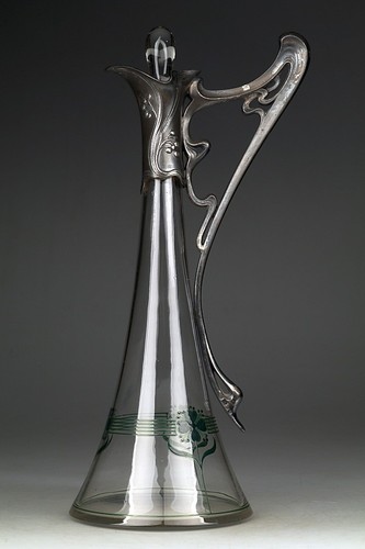 Große jugendstil weinkaraffe - jugendstil,