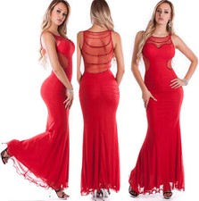 Sexy Abendkleid Meerjungfrau Mermaid Kleid Bodycon Rückenfrei  Rot  32 34 36