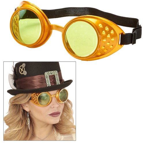 Goldene steampunk brille - brille, #